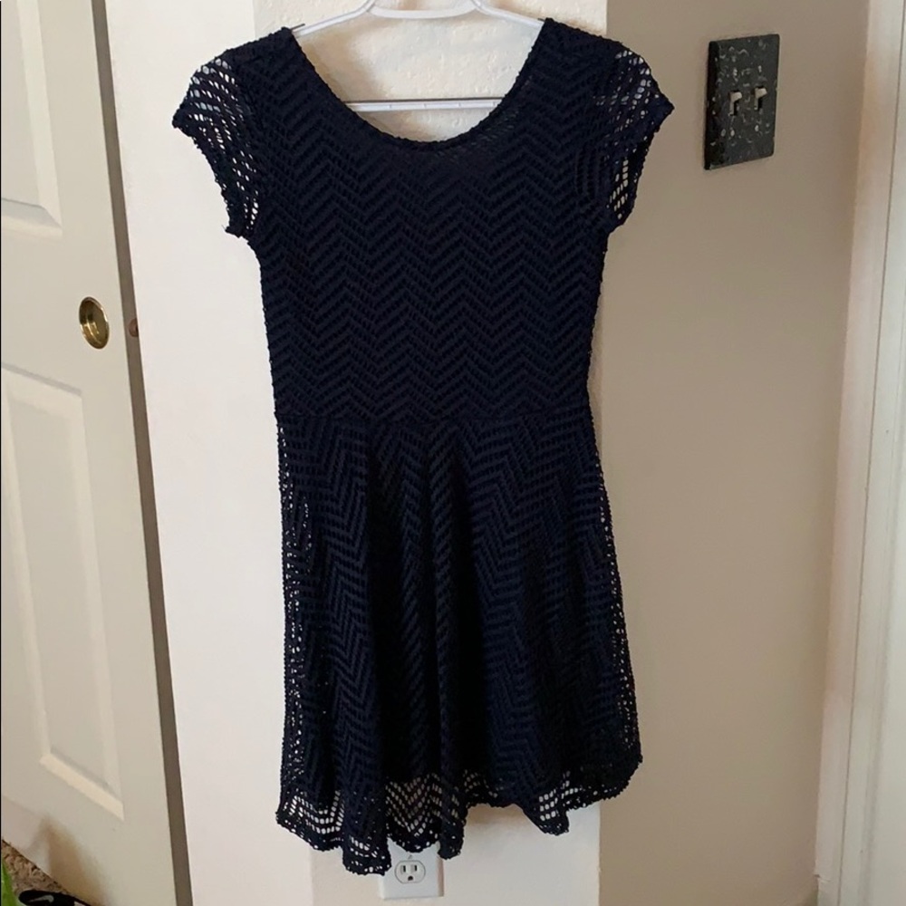 Navy blue flow dress